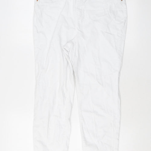 Erin Womens White Cotton Skinny Jeans Size 14 L23 in Regular