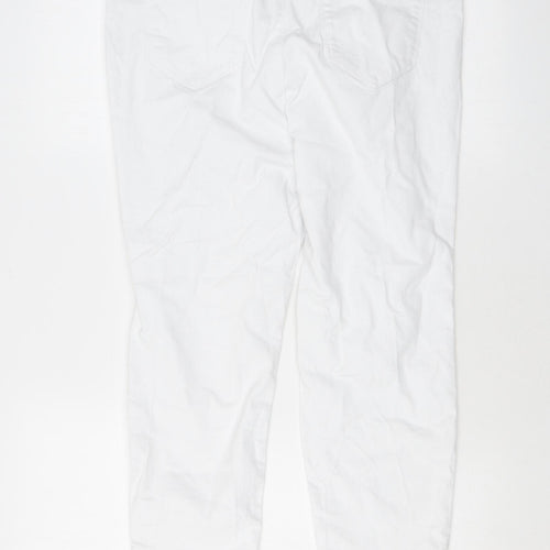 Erin Womens White Cotton Skinny Jeans Size 14 L23 in Regular