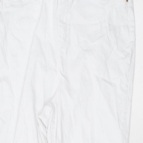 Erin Womens White Cotton Skinny Jeans Size 14 L23 in Regular