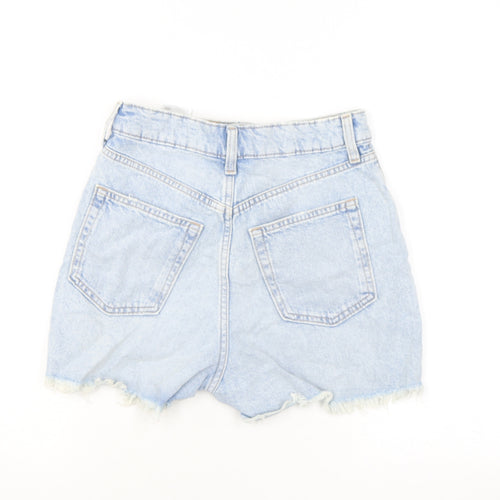 Divided by H&M Womens Blue Cotton Hot Pants Shorts Size 6 L3 in Regular Zip