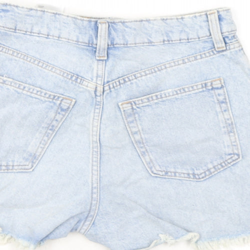 Divided by H&M Womens Blue Cotton Hot Pants Shorts Size 6 L3 in Regular Zip