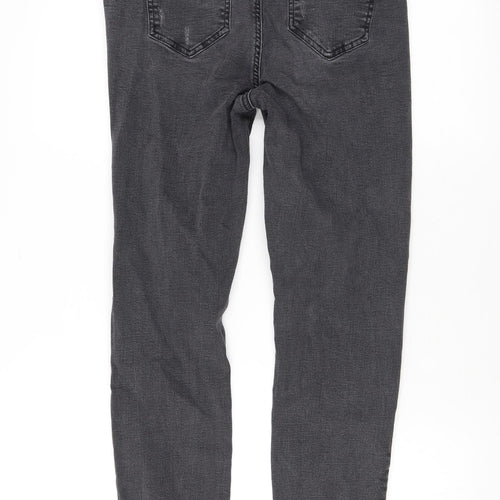 Denim & Co. Womens Grey Cotton Skinny Jeans Size 14 L25 in Regular Zip