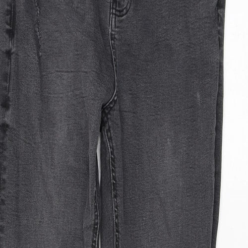 Denim & Co. Womens Grey Cotton Skinny Jeans Size 14 L25 in Regular Zip
