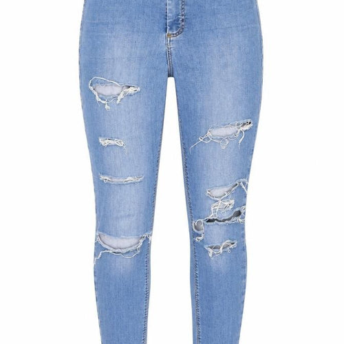 Topshop Womens Blue Cotton Skinny Jeans Size 28 in L32 in Regular Zip