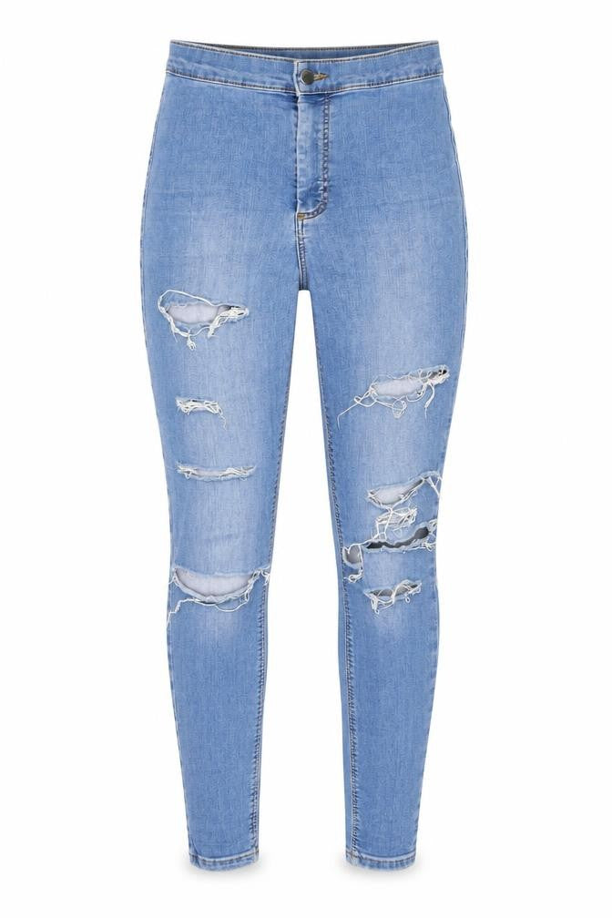 Topshop Womens Blue Cotton Skinny Jeans Size 28 in L32 in Regular Zip