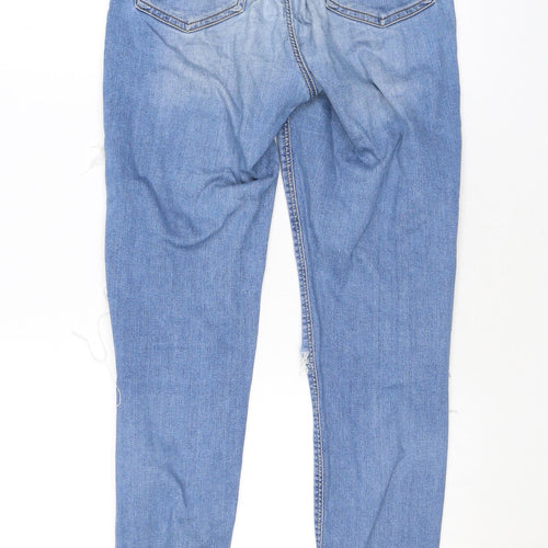 Topshop Womens Blue Cotton Skinny Jeans Size 28 in L32 in Regular Zip