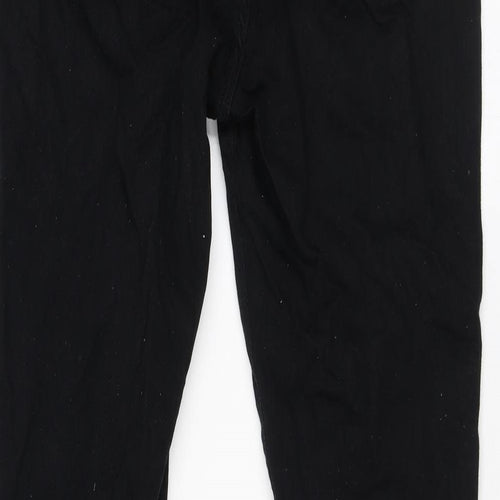 Superdry Womens Black Cotton Flared Jeans Size 32 in L33 in Regular Zip