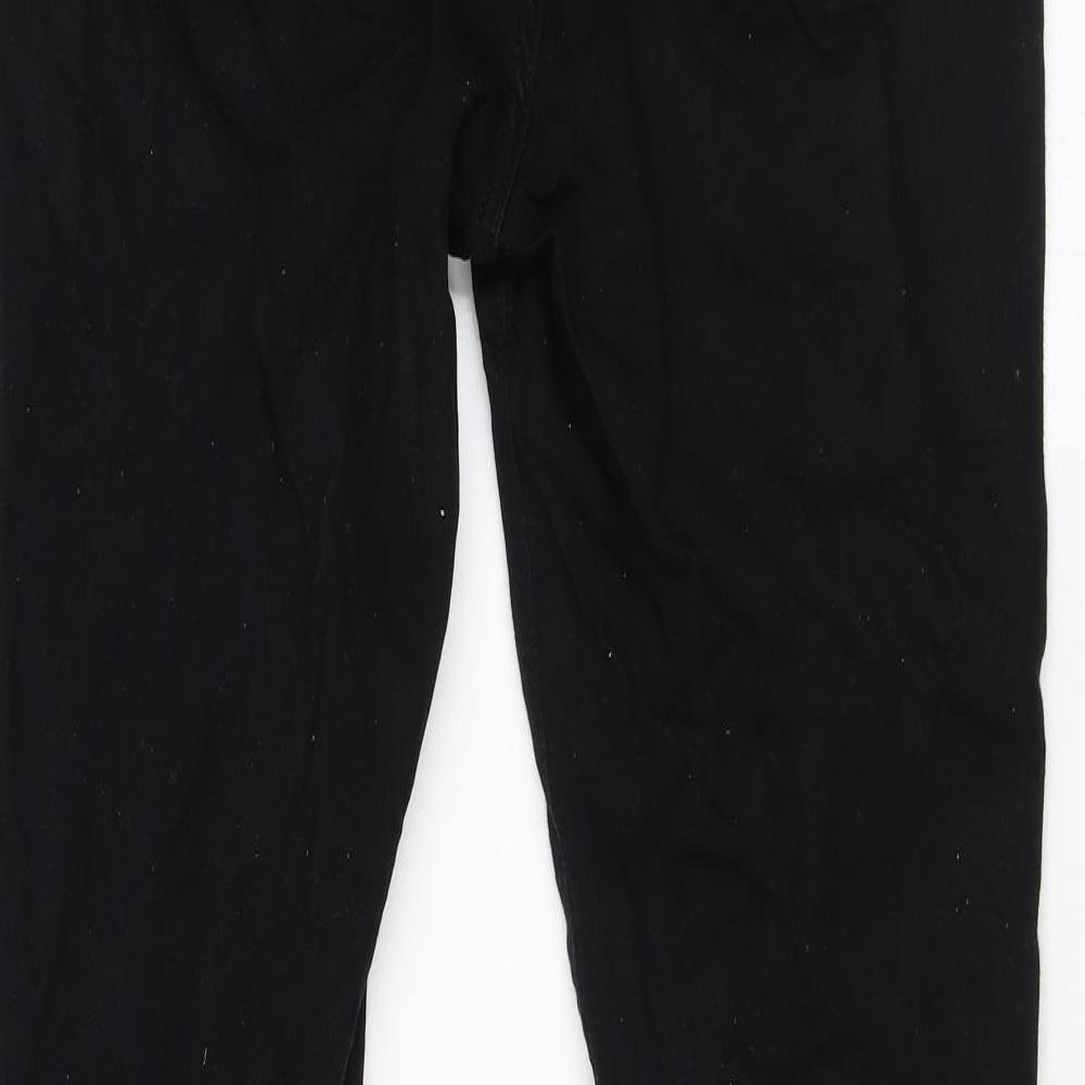 Superdry Womens Black Cotton Flared Jeans Size 32 in L33 in Regular Zip