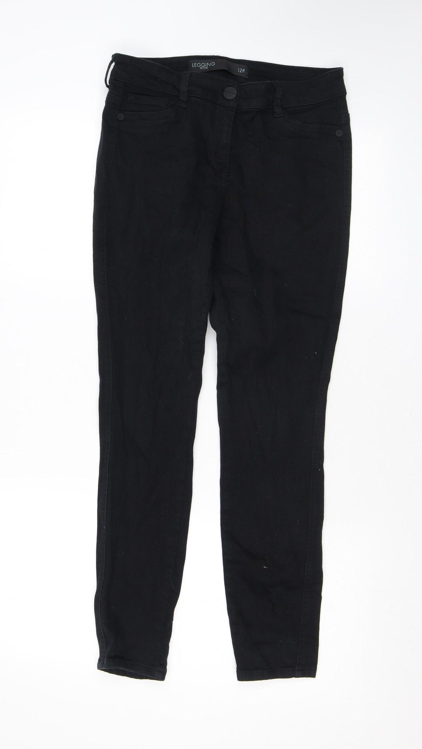NEXT Womens Black Cotton Jegging Jeans Size 12 L26 in Regular