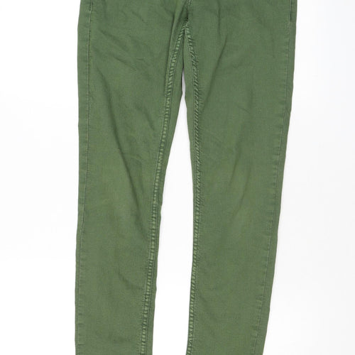 Divided by H&M Womens Green Cotton Skinny Jeans Size 10 L31 in Regular Zip