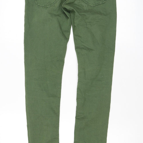 Divided by H&M Womens Green Cotton Skinny Jeans Size 10 L31 in Regular Zip