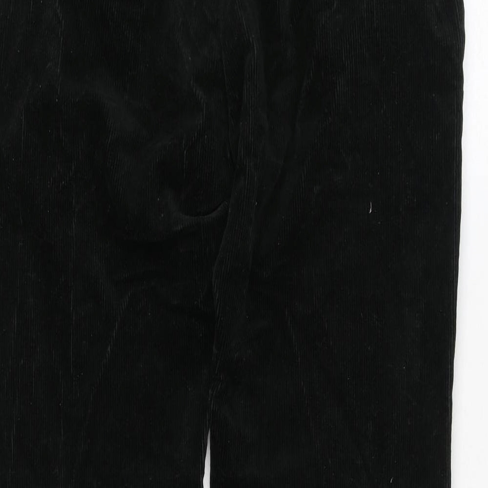 Marks and Spencer Mens Black Cotton Trousers Size 32 in L29 in Regular Zip
