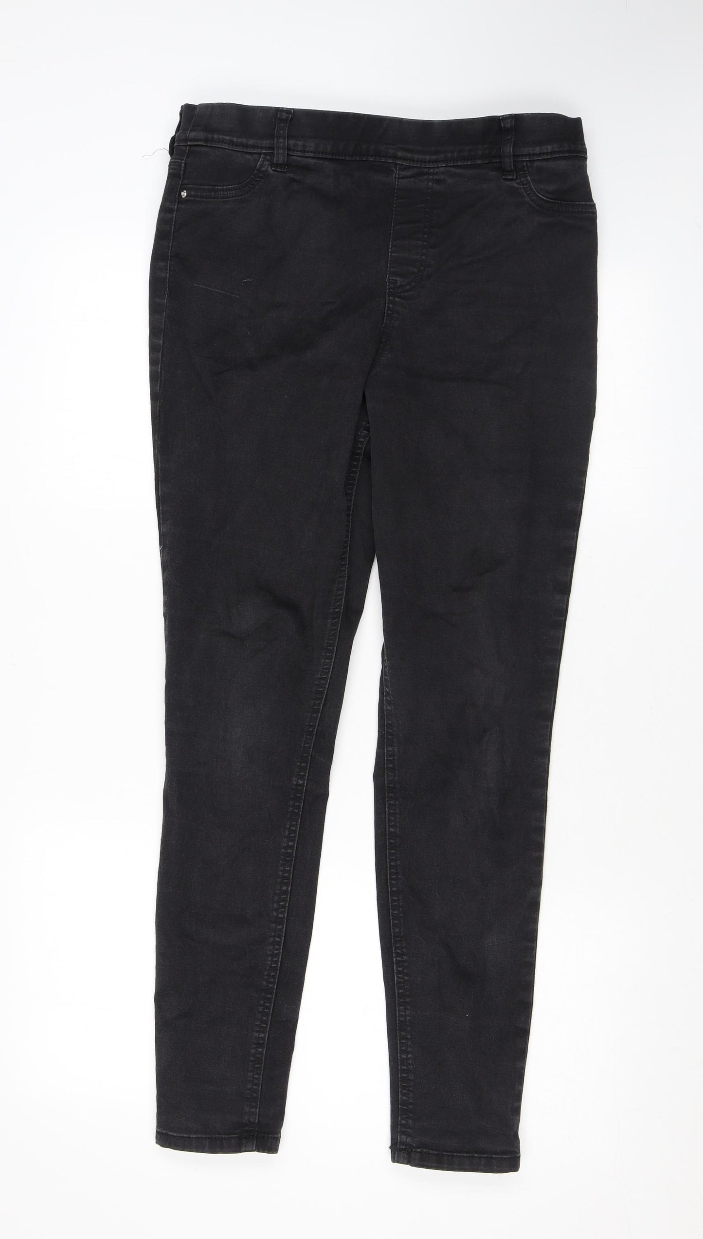 F&F Womens Black Cotton Jegging Jeans Size 14 L28 in Regular
