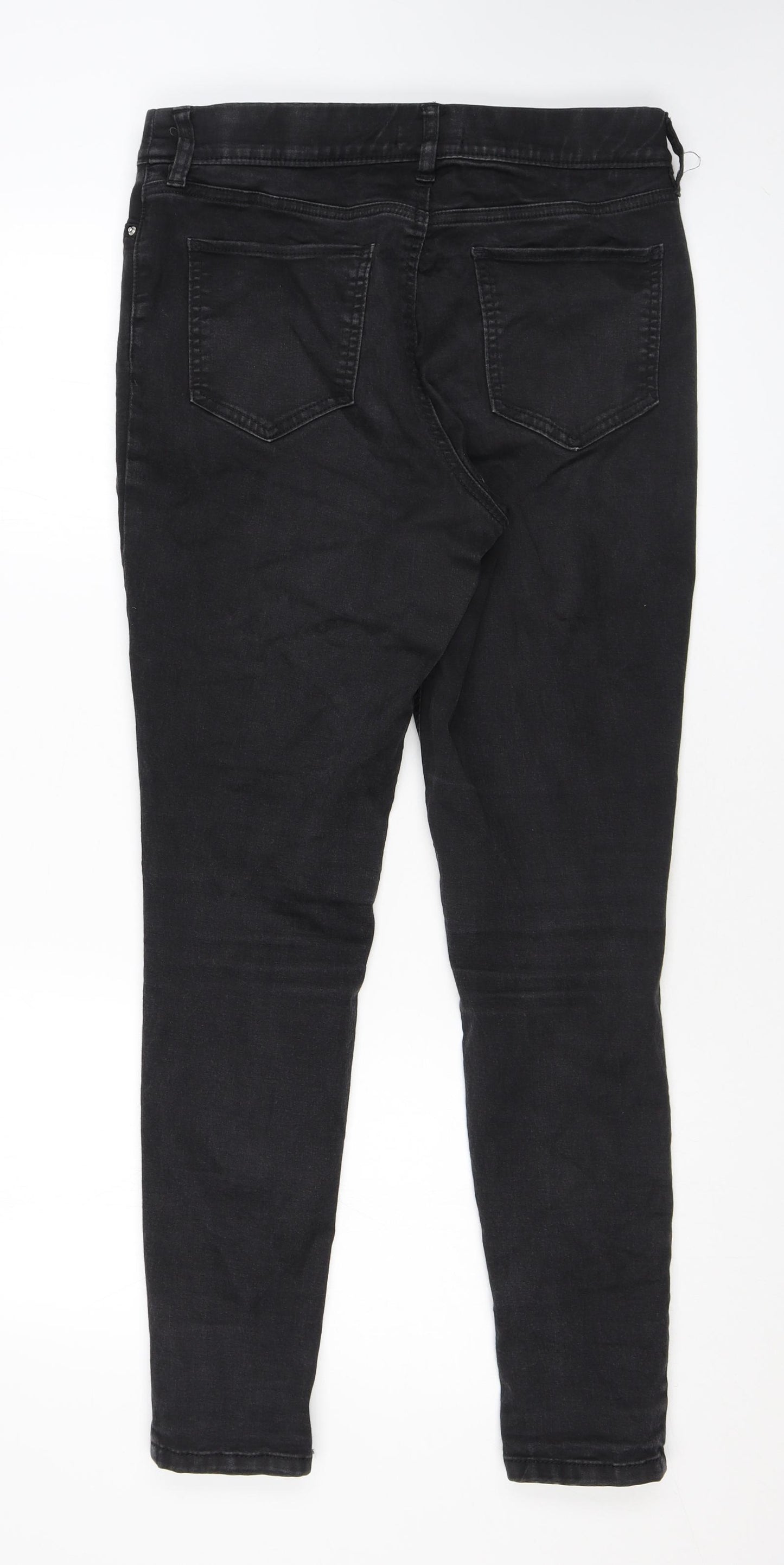 F&F Womens Black Cotton Jegging Jeans Size 14 L28 in Regular