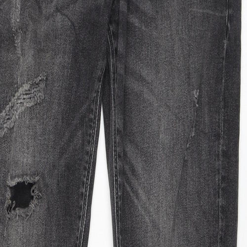 River Island Mens Grey Cotton Skinny Jeans Size 28 in L34 in Regular Zip