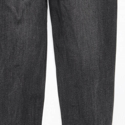 River Island Mens Grey Cotton Skinny Jeans Size 28 in L34 in Regular Zip