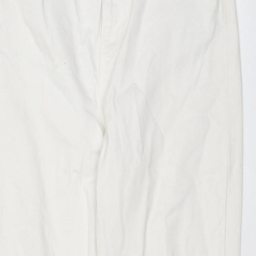Topshop Womens White Cotton Mom Jeans Size 28 in L34 in Regular Zip