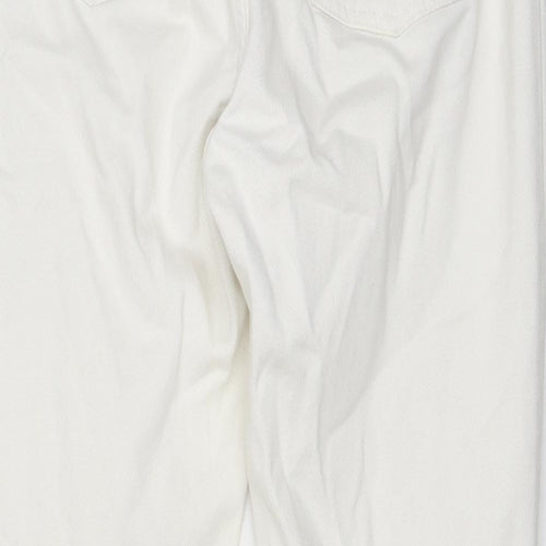 Topshop Womens White Cotton Mom Jeans Size 28 in L34 in Regular Zip