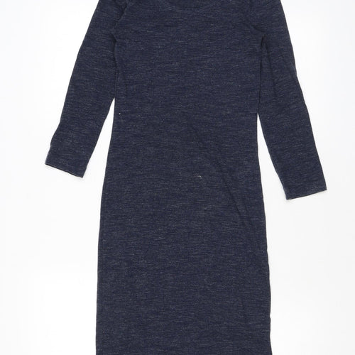 H&M Womens Blue Cotton Basic T-Shirt Size XS Scoop Neck