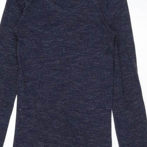 H&M Womens Blue Cotton Basic T-Shirt Size XS Scoop Neck