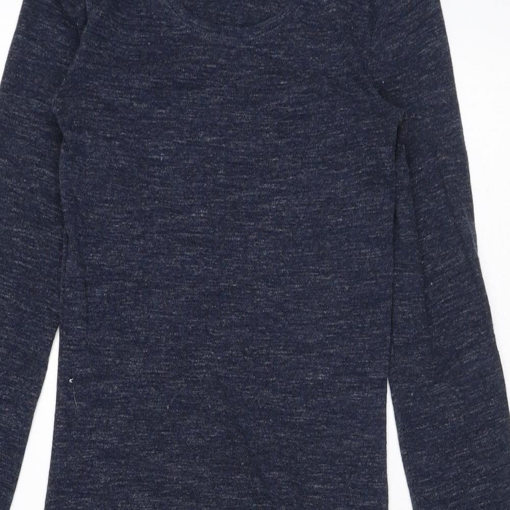 H&M Womens Blue Cotton Basic T-Shirt Size XS Scoop Neck