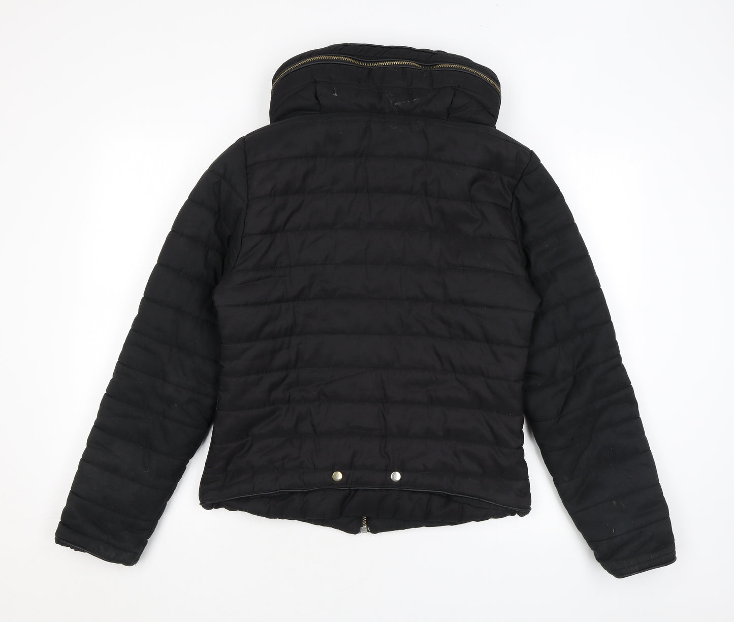 Rising Womens Black Puffer Jacket Coat Size M Zip