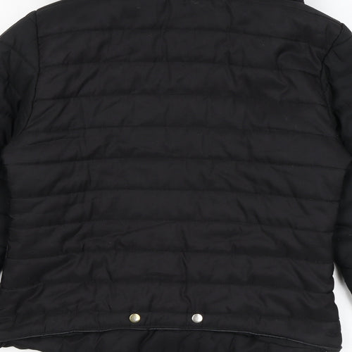 Rising Womens Black Puffer Jacket Coat Size M Zip