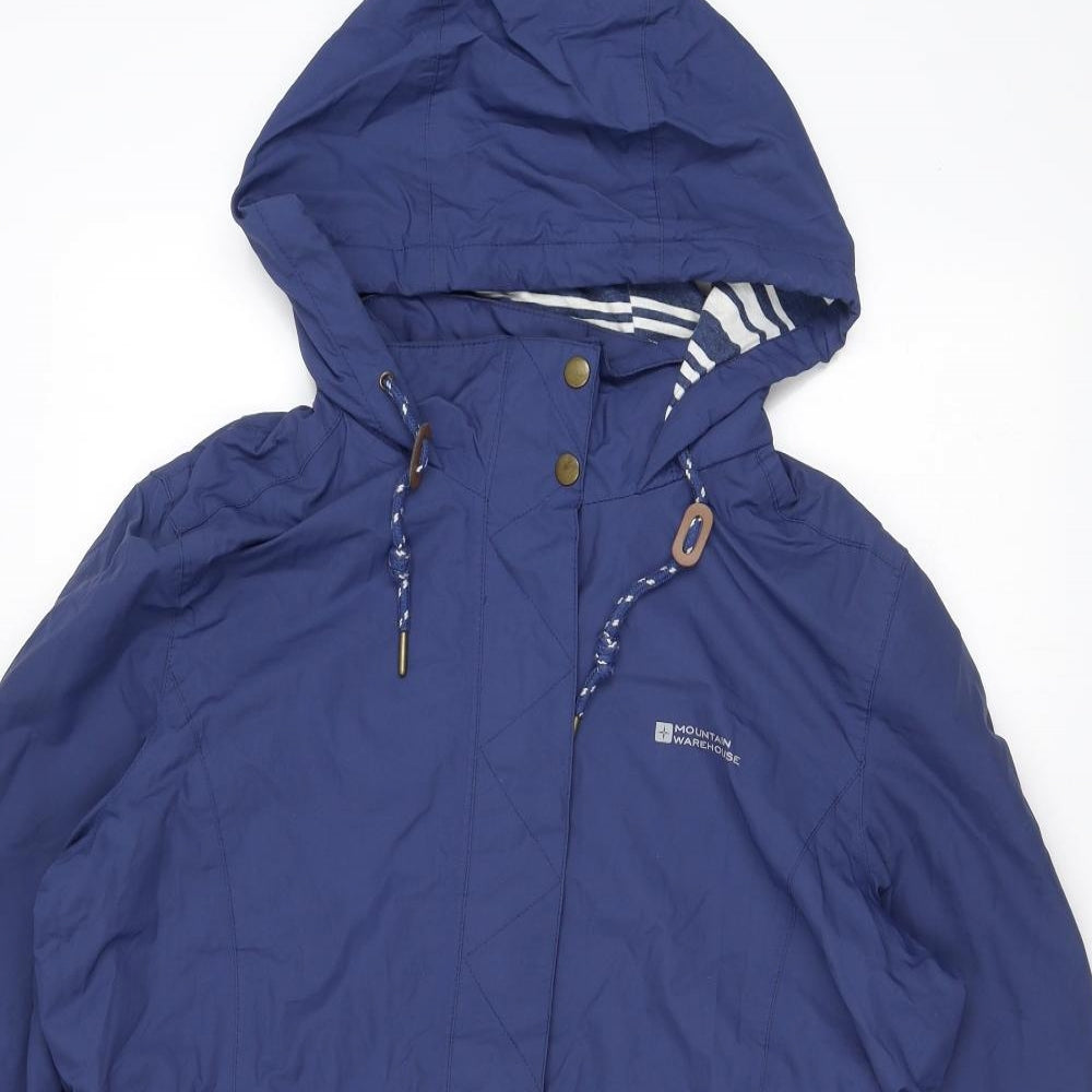 Mountain Warehouse Womens Blue Rain Coat Coat Size 12 Zip