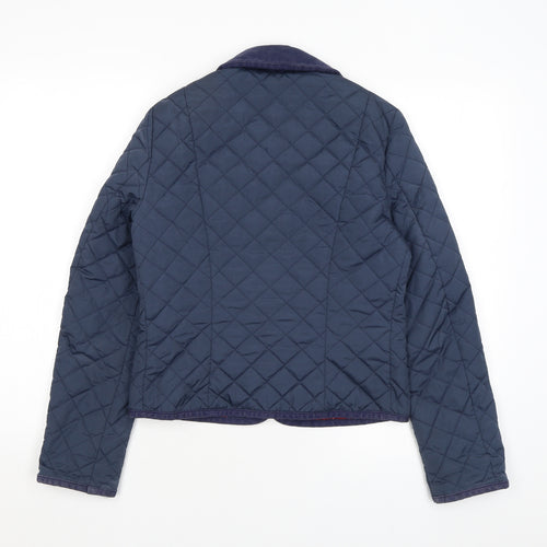 Limited Collection Womens Blue Quilted Coat Size 6 Snap