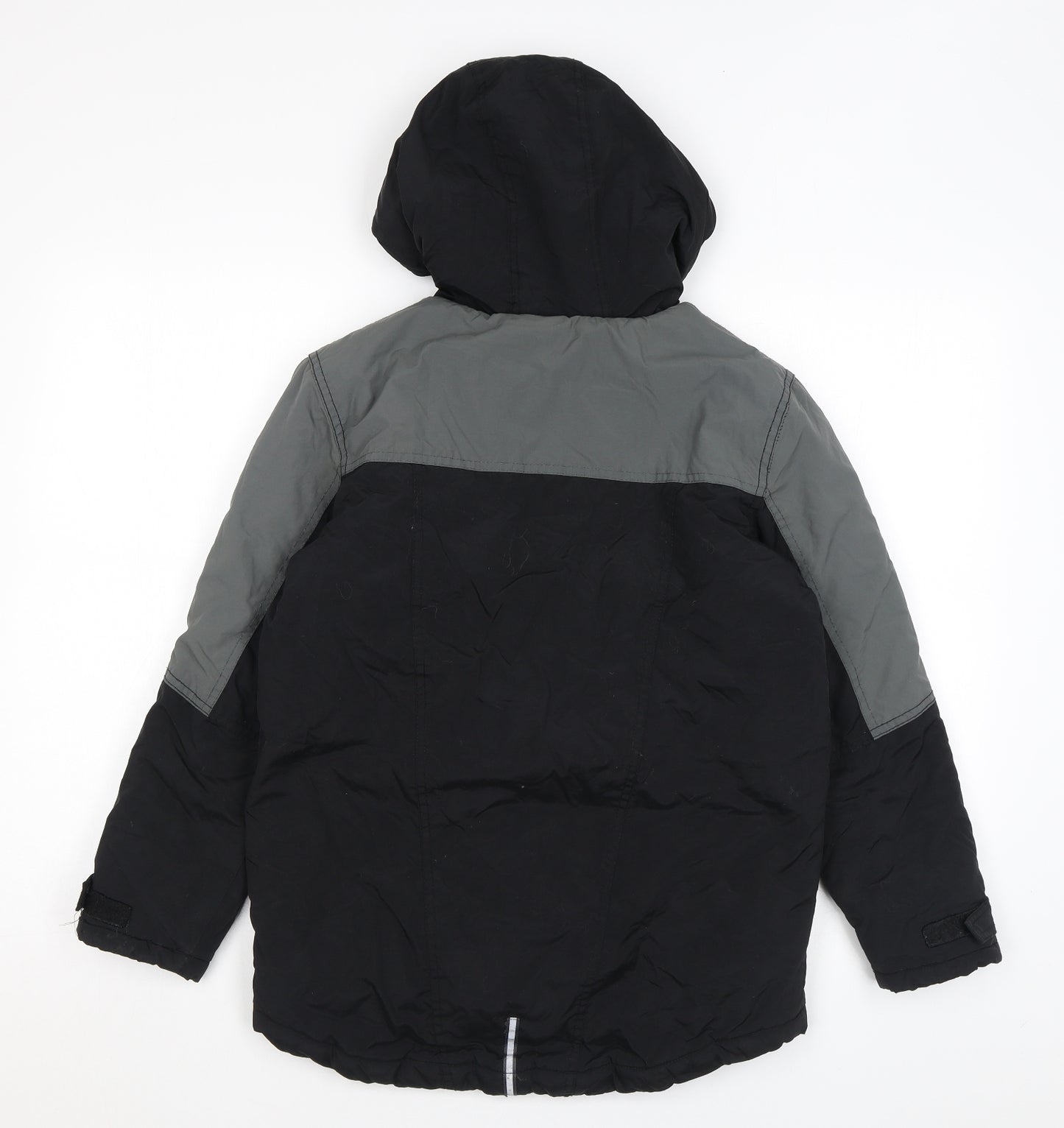 Flipback Boys Black Basic Coat Coat Size 9-10 Years Zip
