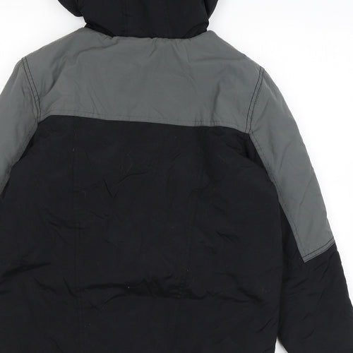 Flipback Boys Black Basic Coat Coat Size 9-10 Years Zip