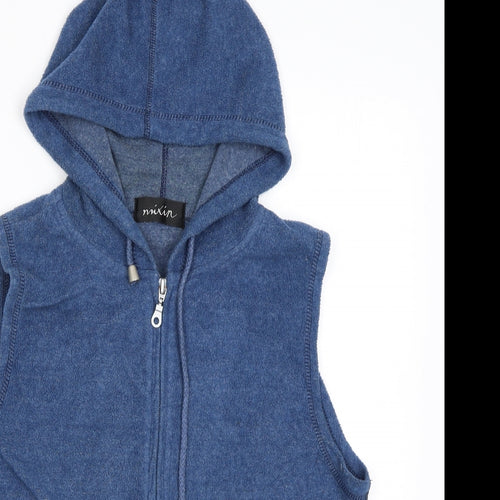 Mixin Womens Blue Polyester Full Zip Hoodie Size M Zip