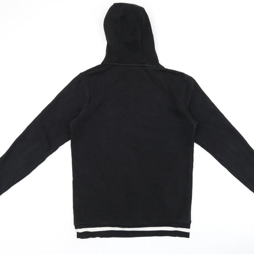 Status London Mens Black Cotton Pullover Hoodie Size S - Logo print