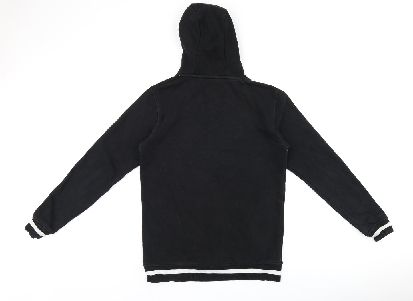Status London Mens Black Cotton Pullover Hoodie Size S - Logo print