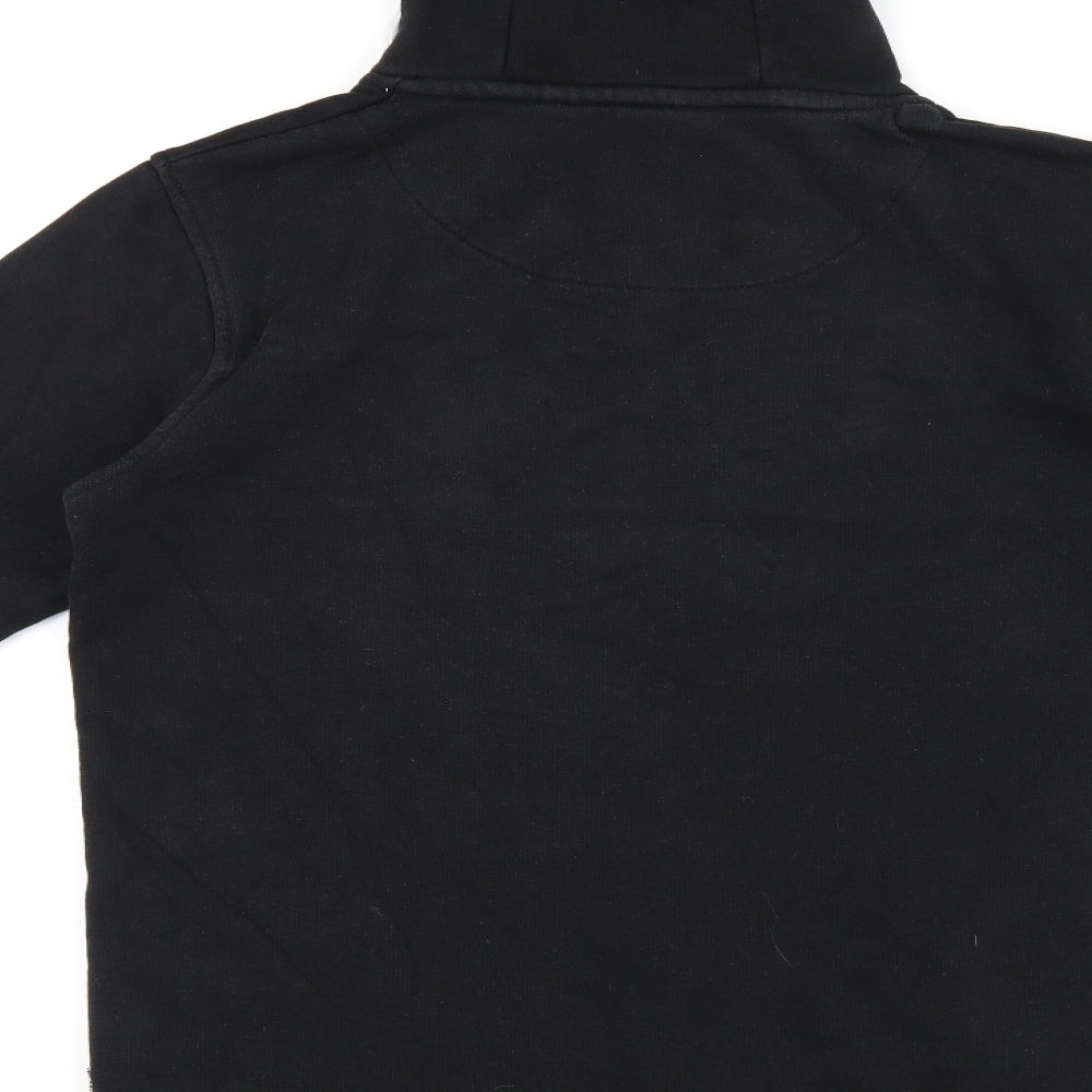 Status London Mens Black Cotton Pullover Hoodie Size S - Logo print