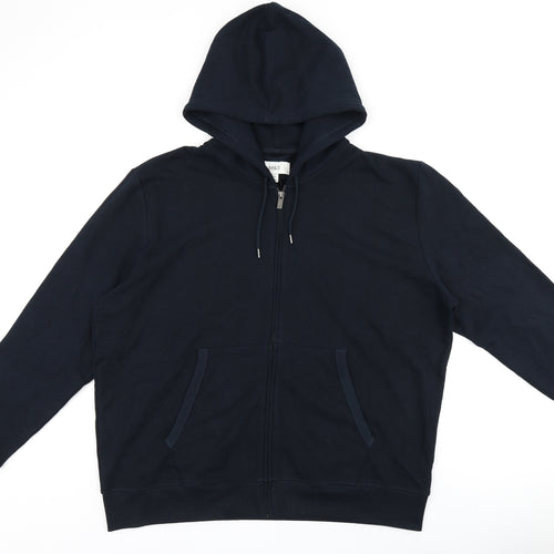 Marks and Spencer Mens Black Cotton Full Zip Sweatshirt Size 2XL