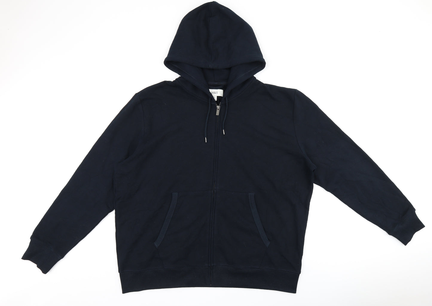 Marks and Spencer Mens Black Cotton Full Zip Sweatshirt Size 2XL