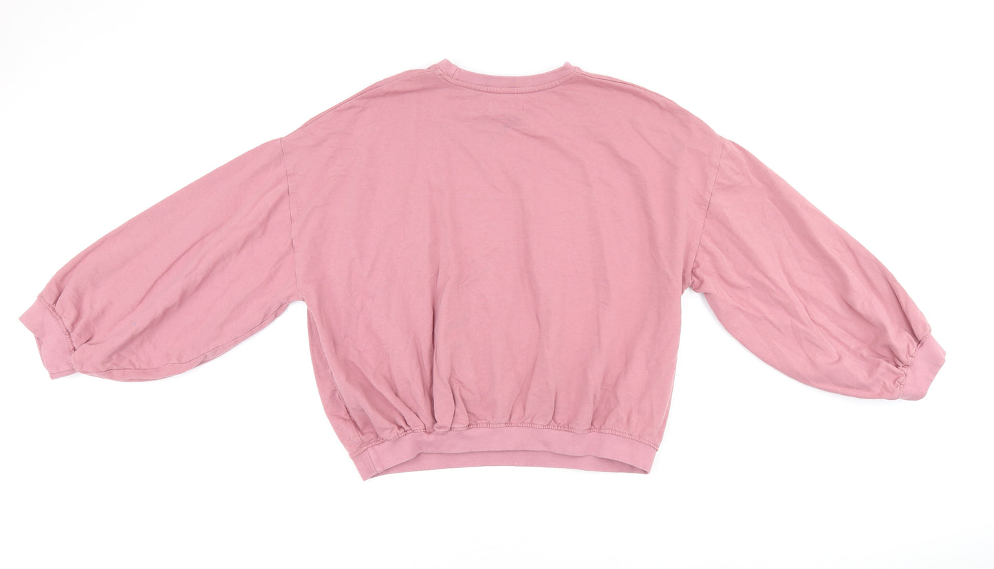 URBAN BLISS Womens Pink Cotton Pullover Sweatshirt Size 10 Pullover