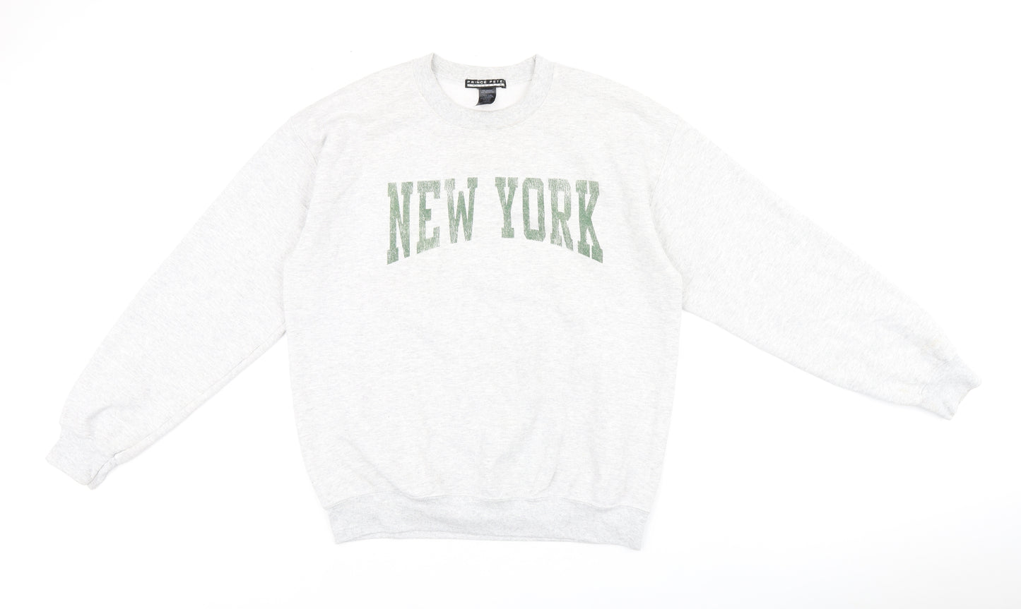Prince Peter Womens Grey Cotton Pullover Sweatshirt Size M Pullover - New York print