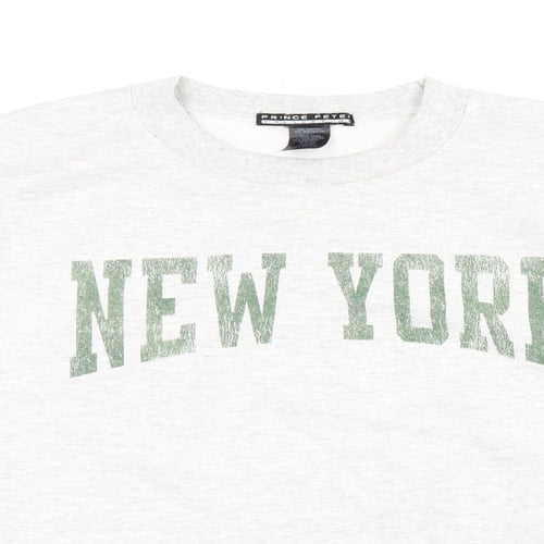 Prince Peter Womens Grey Cotton Pullover Sweatshirt Size M Pullover - New York print