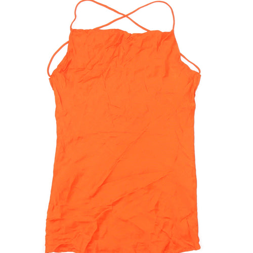 Zara Womens Red Viscose Camisole Tank Size S Square Neck