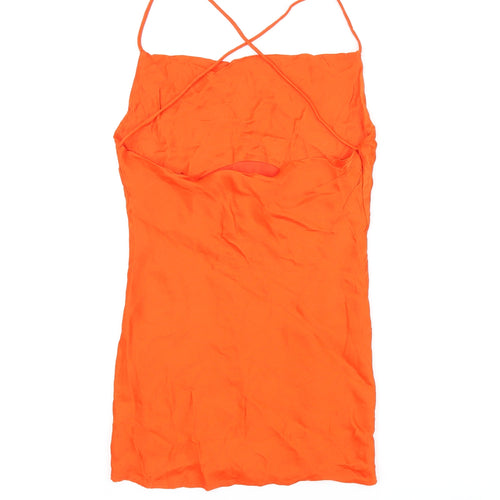 Zara Womens Red Viscose Camisole Tank Size S Square Neck