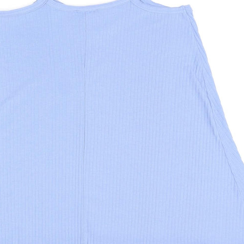 Love Yours Womens Blue Polyester Jersey T-Shirt Size 14 Square Neck