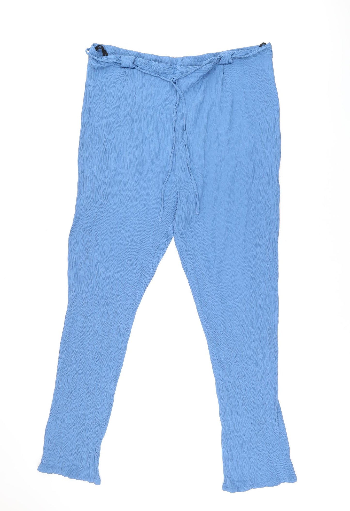 Bonmarché Womens Blue Viscose Sweatpants Trousers Size 24 L28 in Regular Drawstring