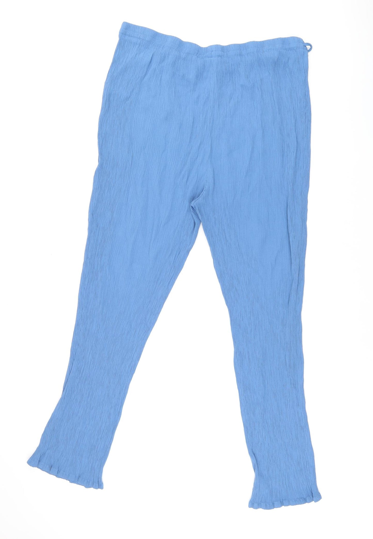 Bonmarché Womens Blue Viscose Sweatpants Trousers Size 24 L28 in Regular Drawstring
