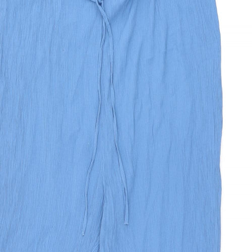 Bonmarché Womens Blue Viscose Sweatpants Trousers Size 24 L28 in Regular Drawstring