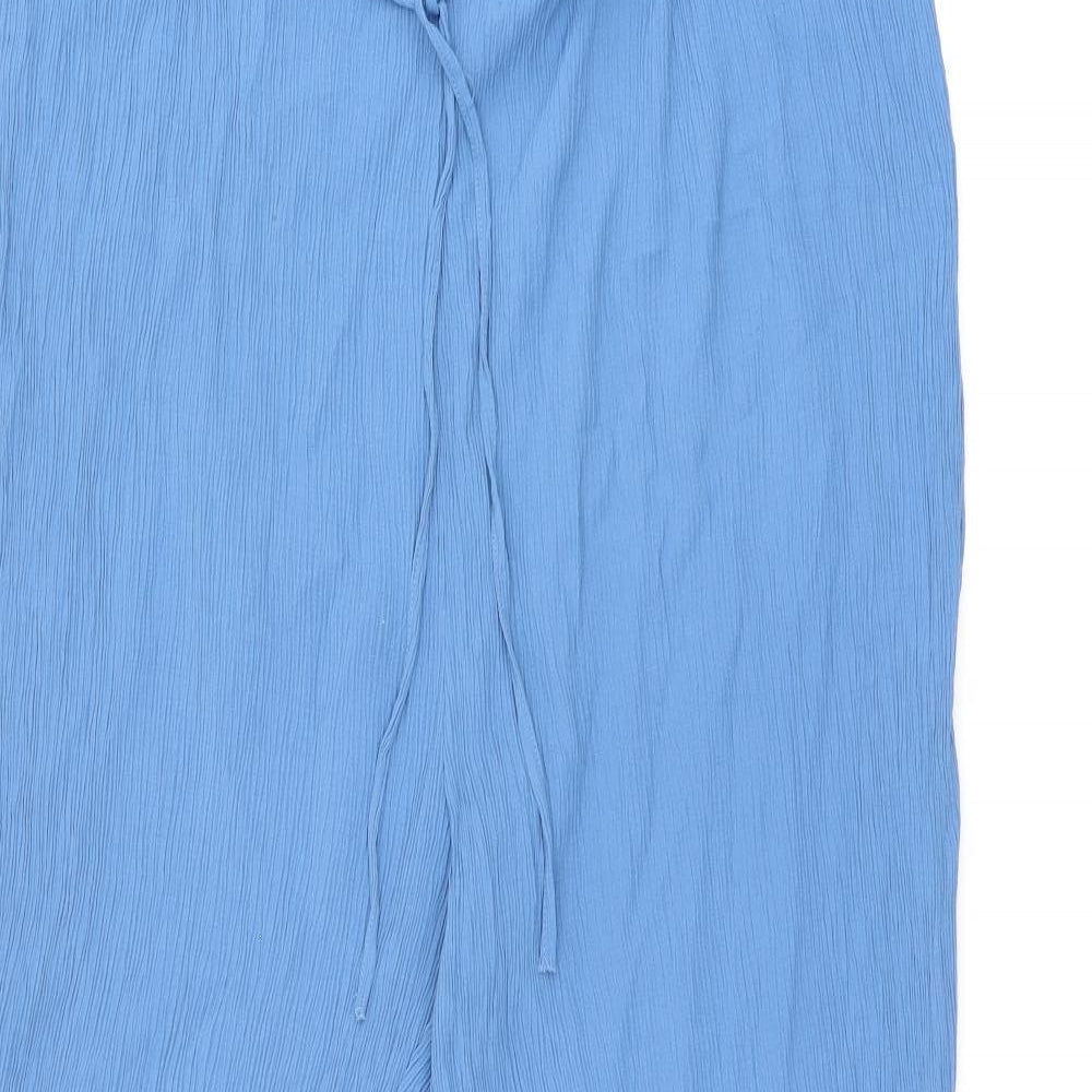 Bonmarché Womens Blue Viscose Sweatpants Trousers Size 24 L28 in Regular Drawstring