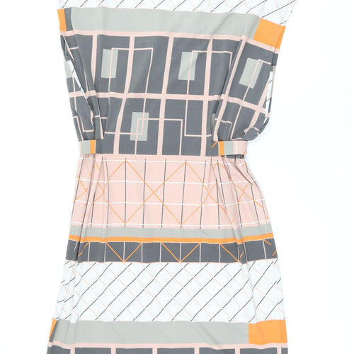 NEXT Womens Multicoloured Geometric Polyester Shift Size 12 V-Neck Pullover