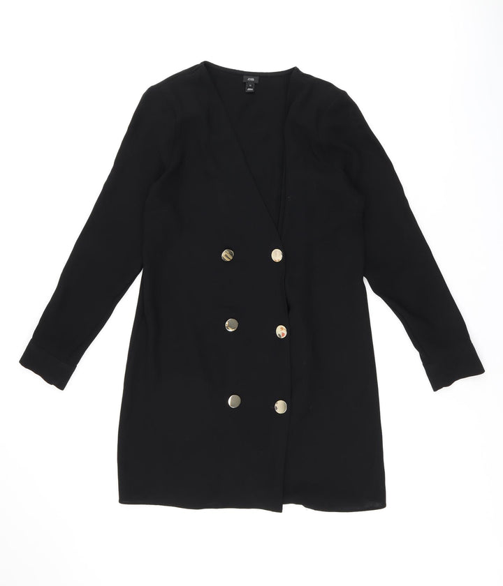 River Island Womens Black Jacket Size 12 Button