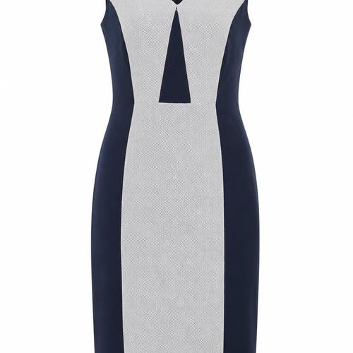 Dorothy Perkins Womens Blue Polyester Pencil Dress Size 8 V-Neck Zip